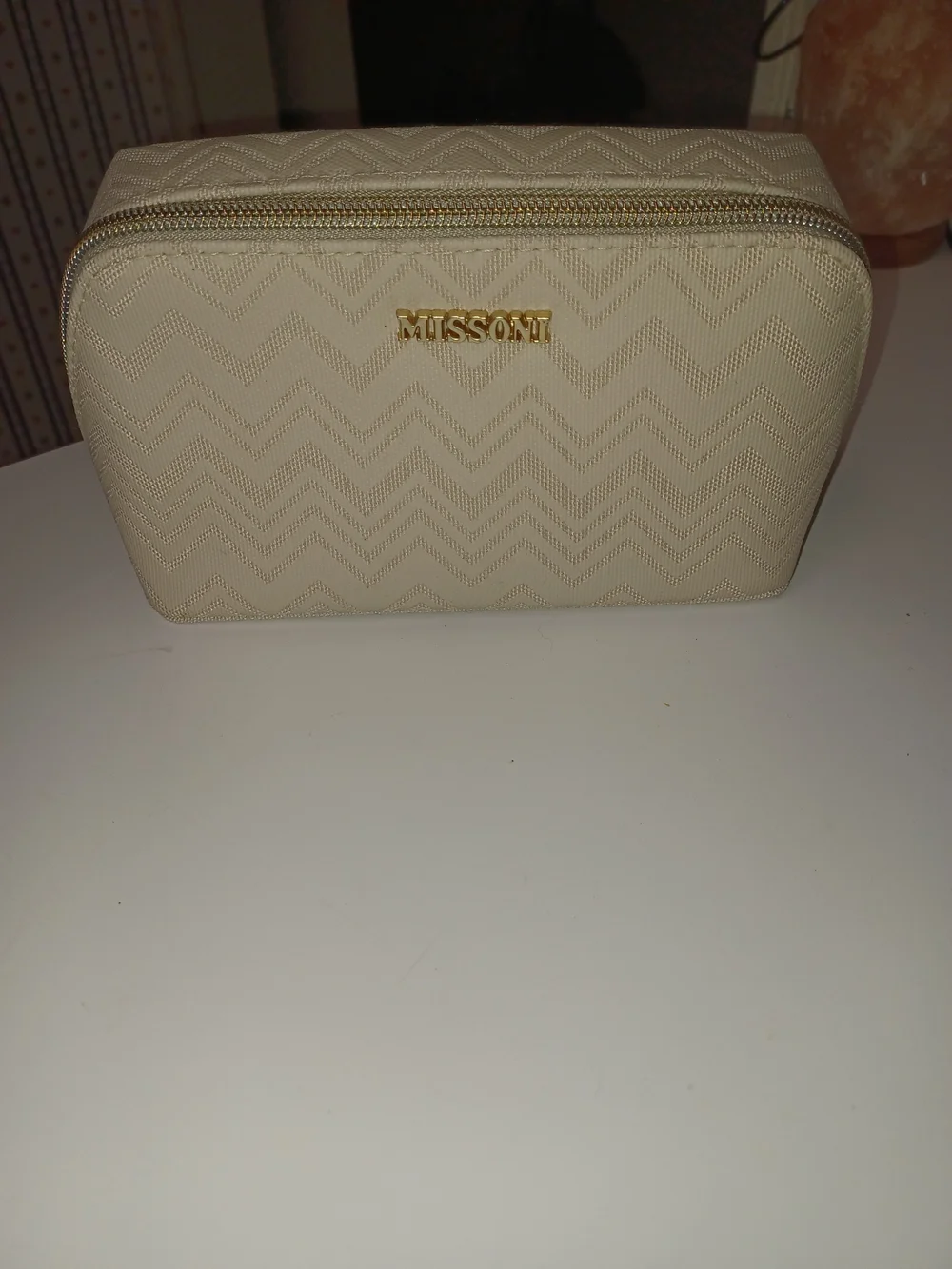 Missoni For Delta Cream Chevron Cosmetic Pouch
